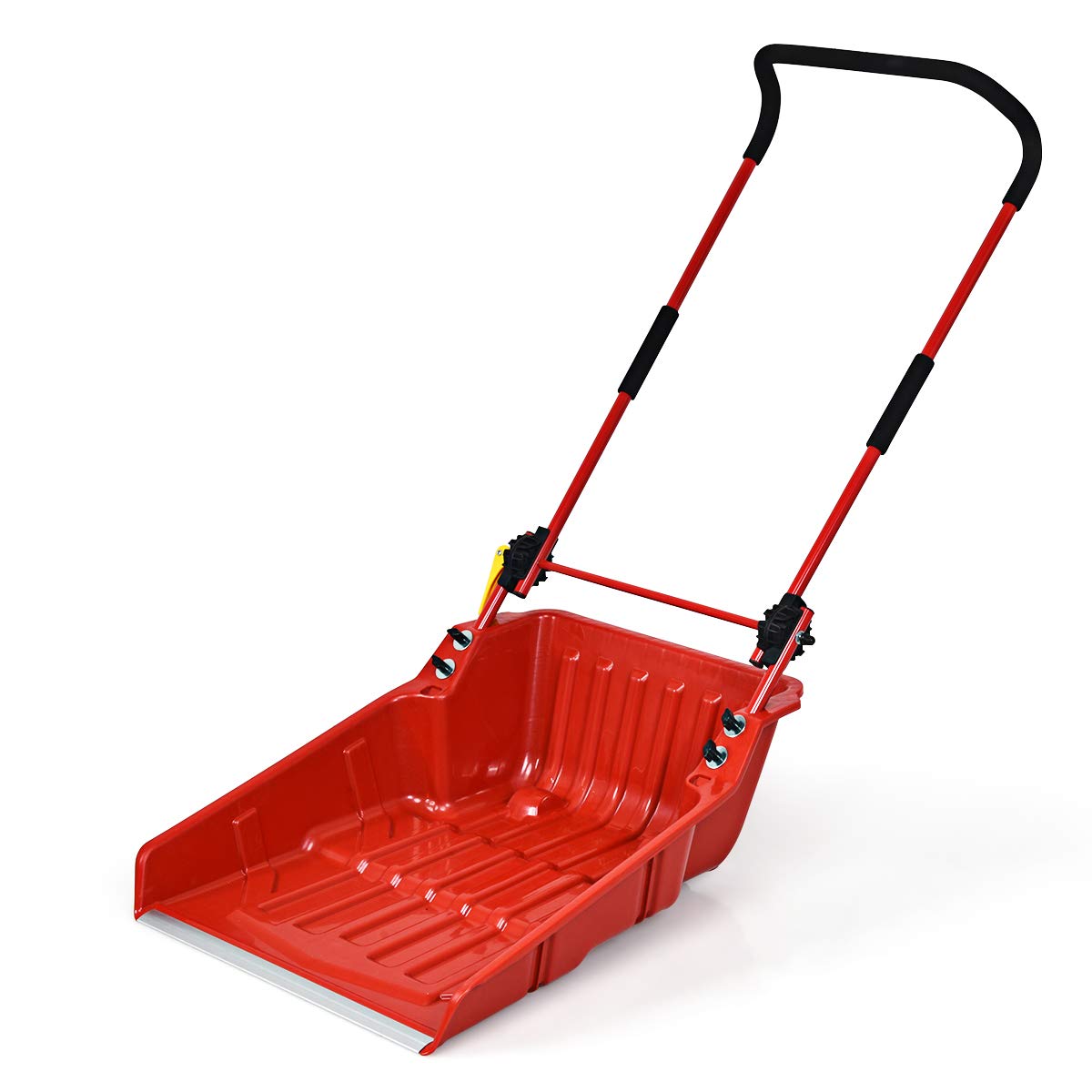 Amazon.com : GYMAX 26” Poly Sleigh Shovel, Rolling Snow Pusher